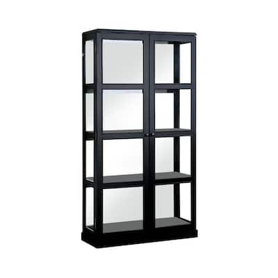 Book Rack Wooden Bookcase Storage, Black Wood Bookcase With Glass Doors