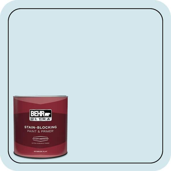 BEHR ULTRA 1 qt. #520E-1 Coastal Mist Extra Durable Flat Interior Paint & Primer