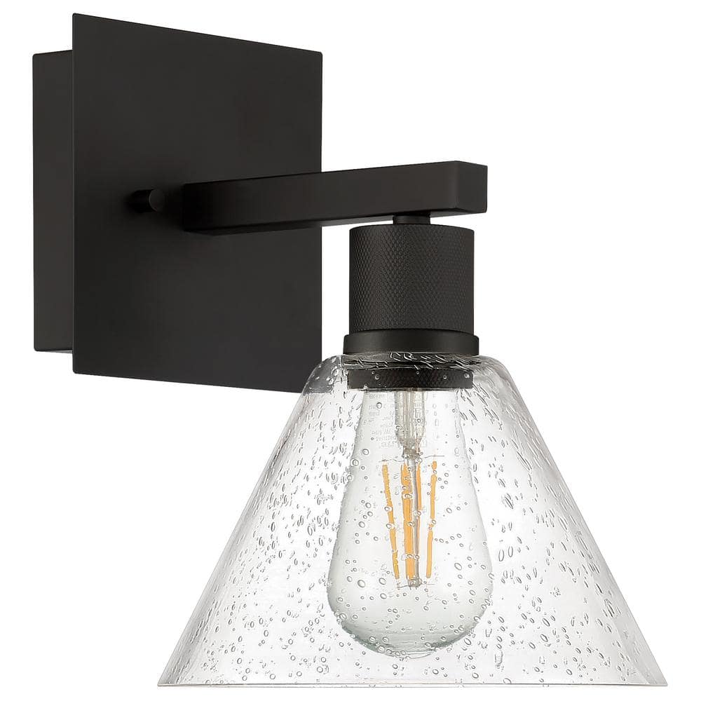 Martini Glass Inspired Dimmable Wall Sconce in Matte Black
