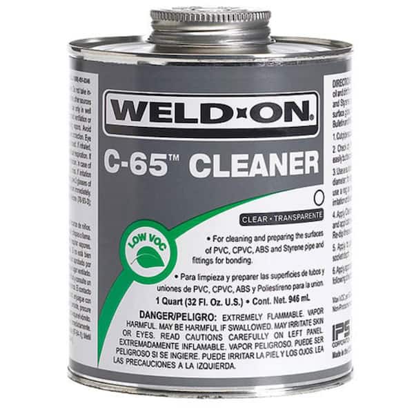 Weld-On C-65 PVC/CPVC/ABS/Styrene Cleaner, Clear, Low VOC, 1/2 Pint (8 fl. oz.)