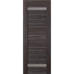 Perla 18 in. x 80 in. No Bore 2-Lite Frosted Glass Gray Oak Solid Composite Core Wood Composite Interior Door Slab