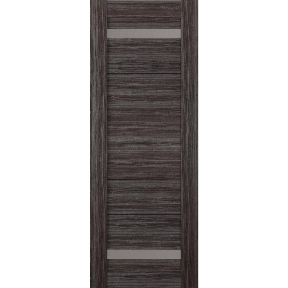Perla 30 in. x 80 in. No Bore 2-Lite Frosted Glass Gray Oak Solid Composite Core Wood Composite Interior Door Slab price history on PriceWatchPro