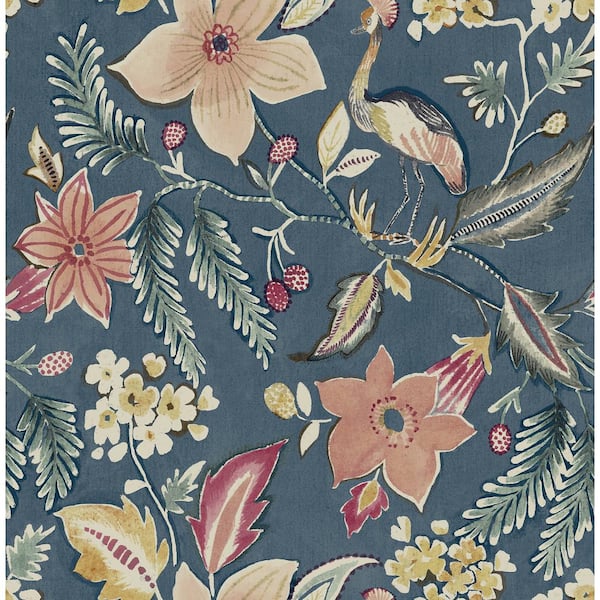 SCOTT LIVING Crestwood Blue Crowned Crane Wallpaper Sample