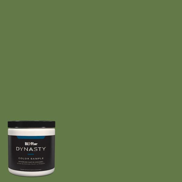 BEHR DYNASTY 8 oz. #M370-7 Mown Grass Satin Enamel Stain-Blocking Interior/Exterior  Paint and Primer Sample DY62316 - The Home Depot