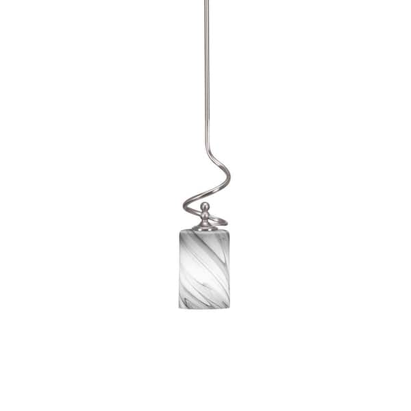 Unbranded Royale 100 W 1-Light Brushed Nickel Standard Mini Pendant Light with Glass Shade