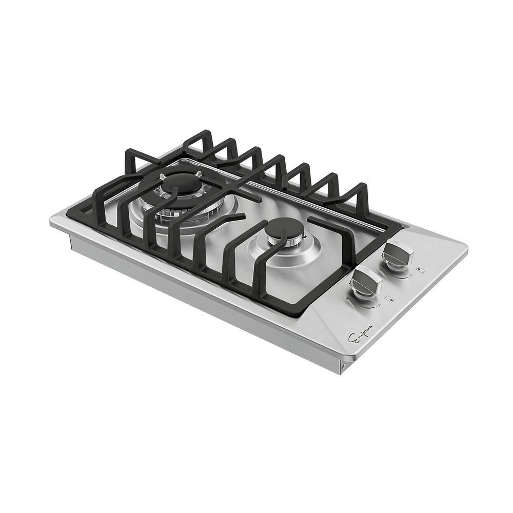 Empava 12 in. Gas Cooktop in Stainless Steel with 2 Sealed Burners LPG