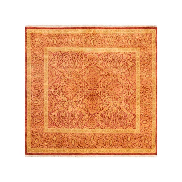 Mogul One-of-a-Kind Traditional Orange 3 ft. 10 in. x 4 ft. 3 in. Oriental Area Rug