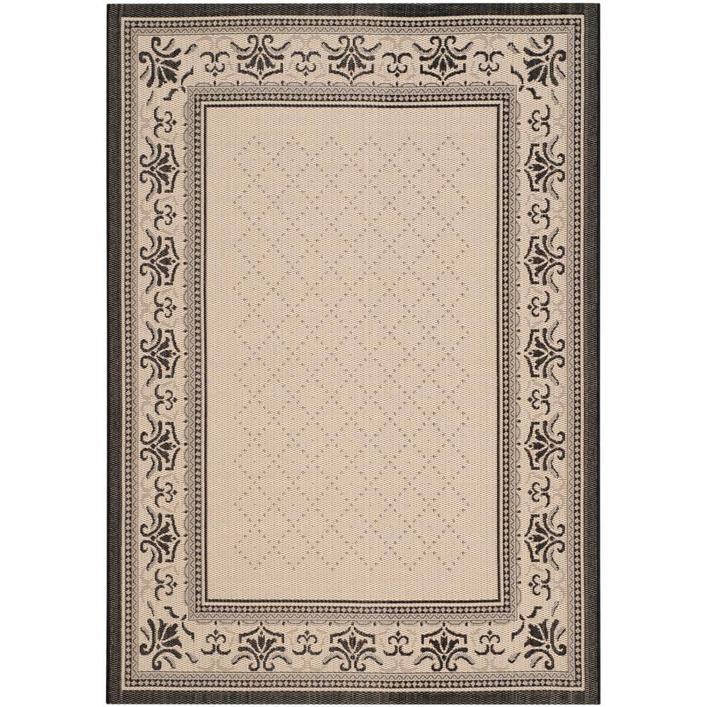 Courtyard Sand/Black 5 ft. x 8 ft. Border Indoor/Outdoor Patio  Area Rug price history on PriceWatchPro