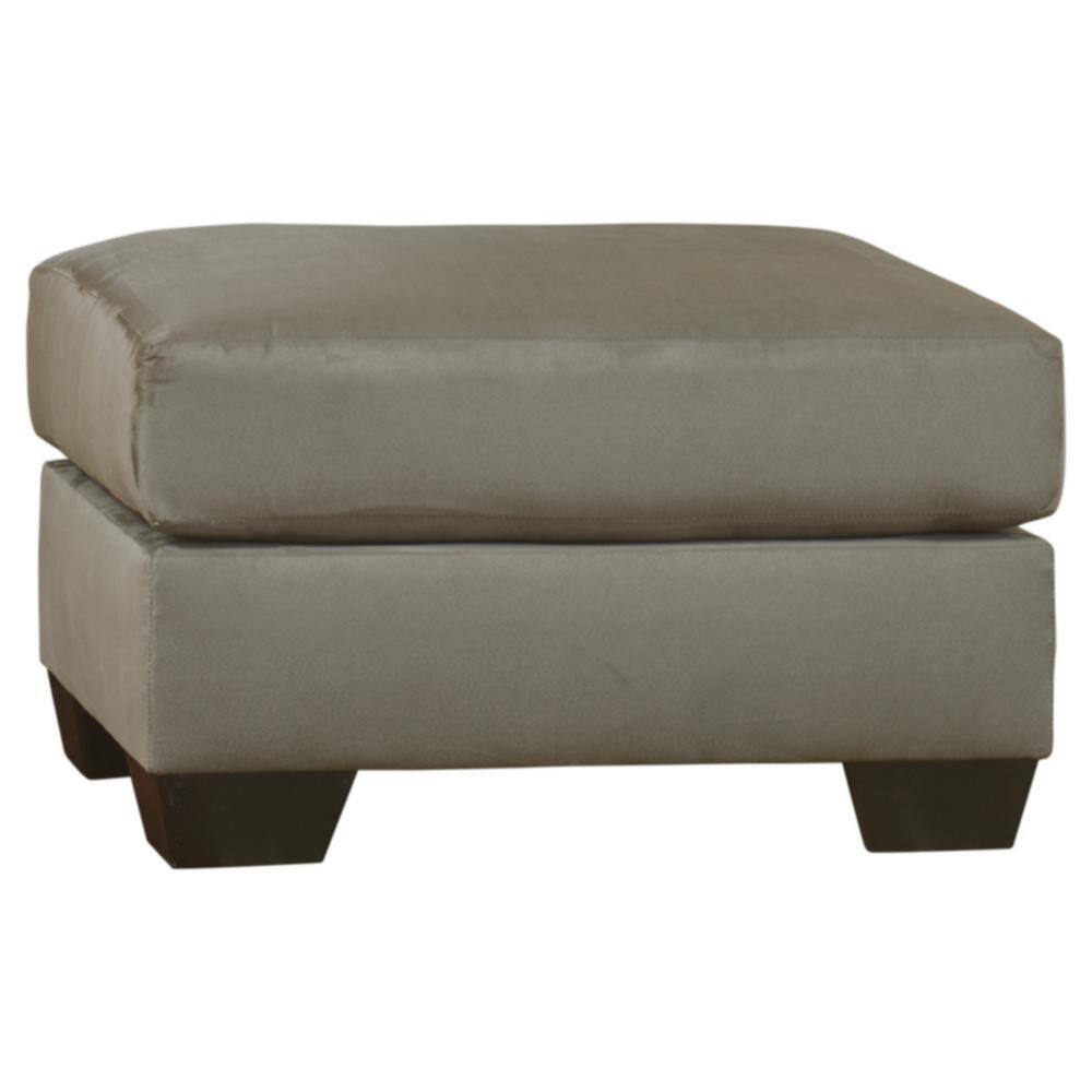 Contemporary Darcy 31" Gray Microfiber Ottoman