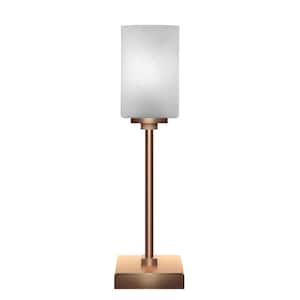 Quincy 17.25 in. New Age Brass Accent Lamp with Glass Shade