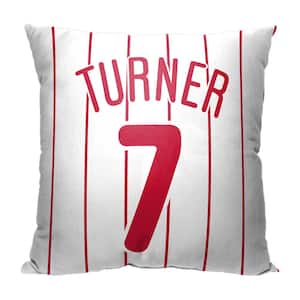 MLB Phillies 23 Trea Turner Printed Polyester Throw Pillow 18 X 18