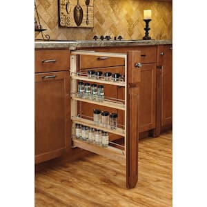 Maple 3 in. Pull-Out Base Filler Cabinet Rack with Soft-Close