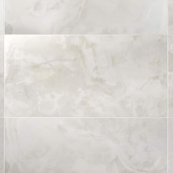 Ivy Hill Tile Jume Onyx White 24 in. x 48 in. Polished Porcelain Floor and Wall Tile (15.49 Sq. Ft./Case)