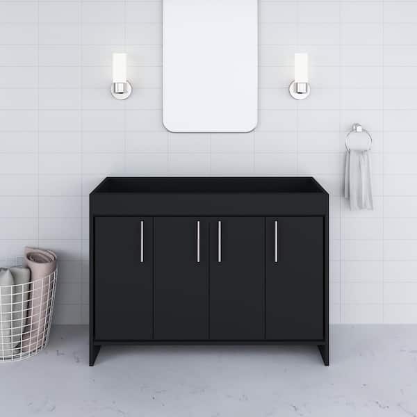 VOLPA USA AMERICAN CRAFTED VANITIES Villa 48 in. W x 18 in D Bath Vanity Cabinet Only in Black