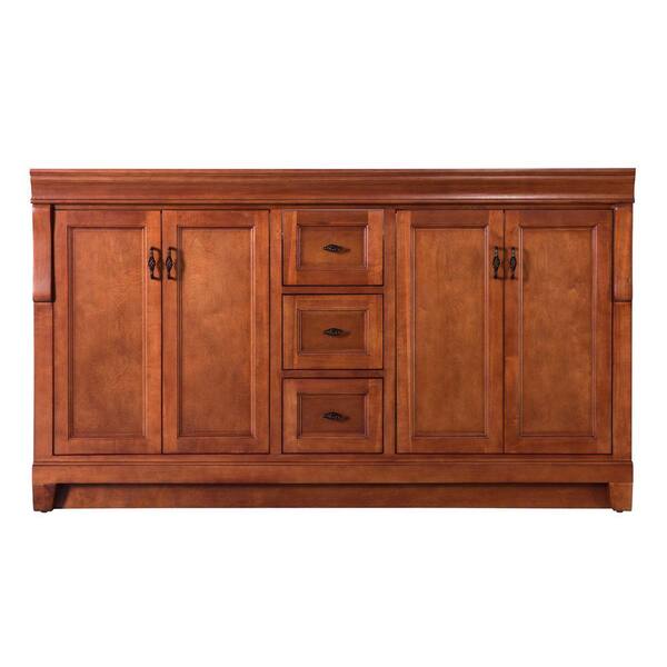 Home Decorators Collection Naples 60 in. W Bath Vanity Cabinet Only in Warm Cinnamon for Double Bowl