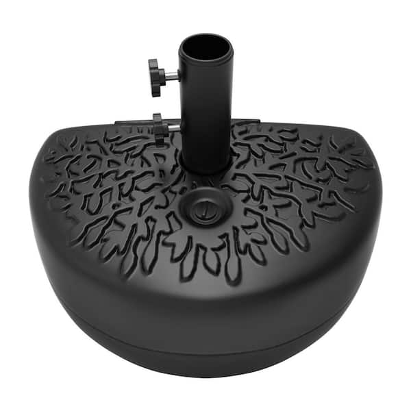 Weighted Plastic Half Moon Patio Umbrella Base in Black