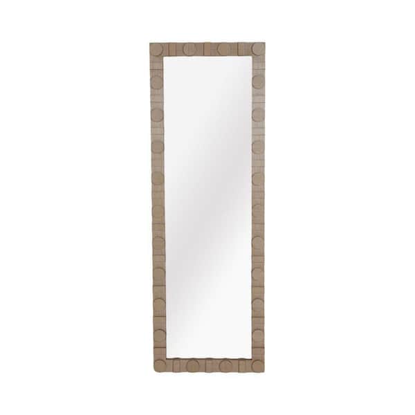 Liv & Skye Ivory 24 in. W x 70 in. H Modern Rectangle Wood Leaner Floor Mirror