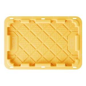 HDX 27 Gal. Tough Storage Tote in Clear with Yellow Lid (4-Pack