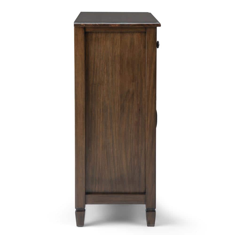 Rustic Natural Aged Brown Pine Accent Cabinet with Adjustable Shelving