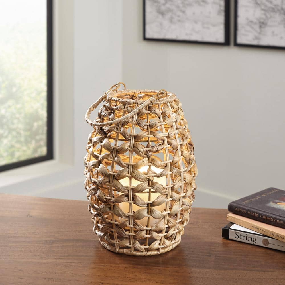 Etta Light Brown Woven Rattan Hanging Lantern