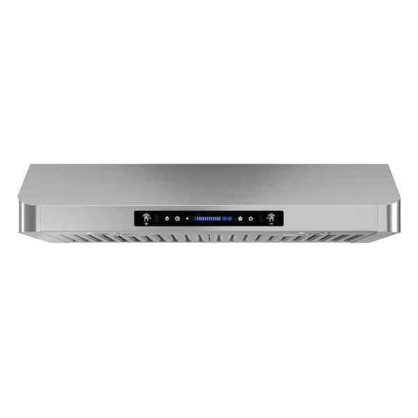 36 in. 900 CFM Ducted Under Cabinet Range Hood in Stainless Steel with 3-Way Venting, Long-term Warranty and LED Lights