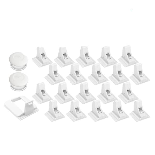 Wudkey 20-Pack Included Magnetic Cabinet Children Safety Locks, No Screws or Tools Needed, 3M Adhesive Child Proof Latches