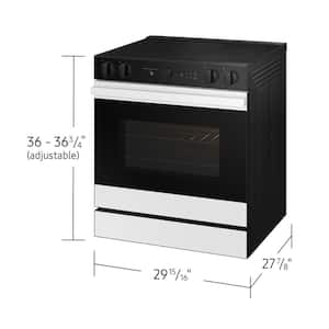 Bespoke 30 in. 6.3 cu.ft. 5 Burner Element Smart Slide-In Electric Range w/ Air Sous Vide & AirFry in White Glass