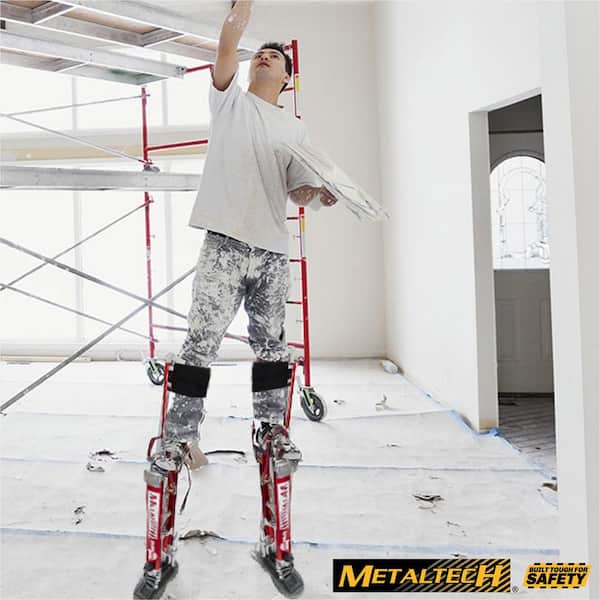 BuildMan Grade 24-in. to 40-in. Drywall Stilts, Aluminum Stilts for Adults, Drywall Tools for Home Improvement