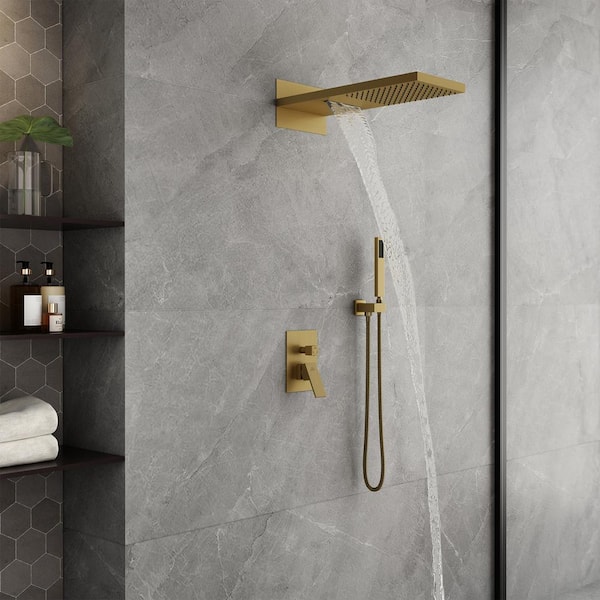 CASAINC 1-Spray Patterns with 2.5 GPM 22 in. Wall Mount Dual 