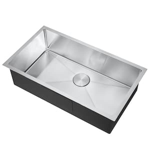Handmade 18-Gauge Stainless Steel 32 in. Single Bowl Undermount Kitchen Sink