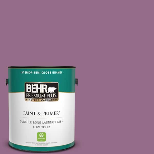 BEHR PREMIUM PLUS 1 gal. #M110-6 Sophisticated Lilac Semi-Gloss Enamel Low Odor Interior Paint & Primer