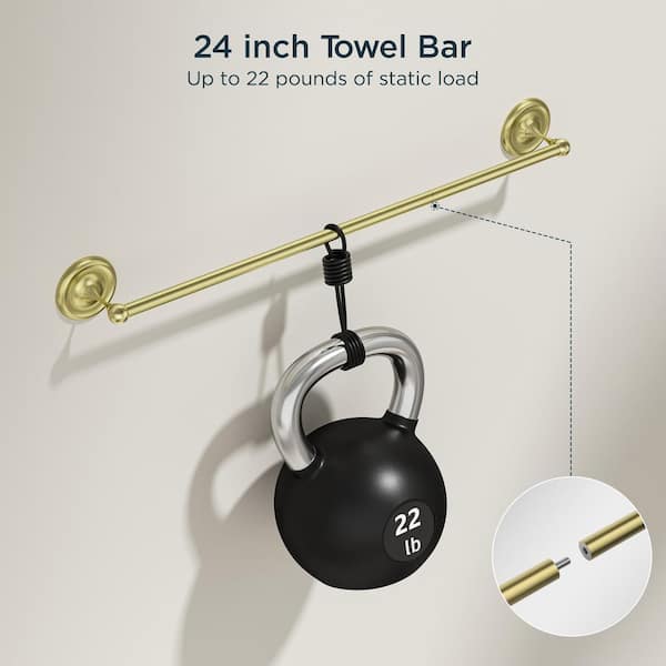 4-Piece Bath Hardware Set with Included Mounting Hardware in Gold