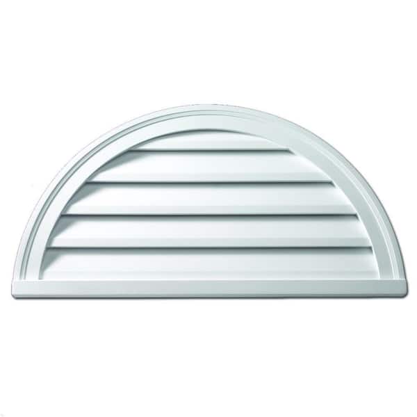 Fypon 28 in. x 14 in. Half Round Polyurethane Weather Resistant Gable Louver Vent