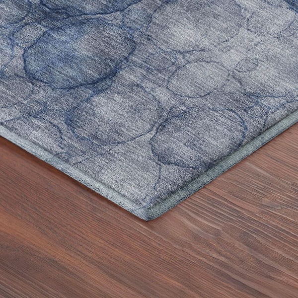 Mayfield Premium Machine Washable Abstract AMF2424 Navy 2 ft. x 3 ft. Accent Rug