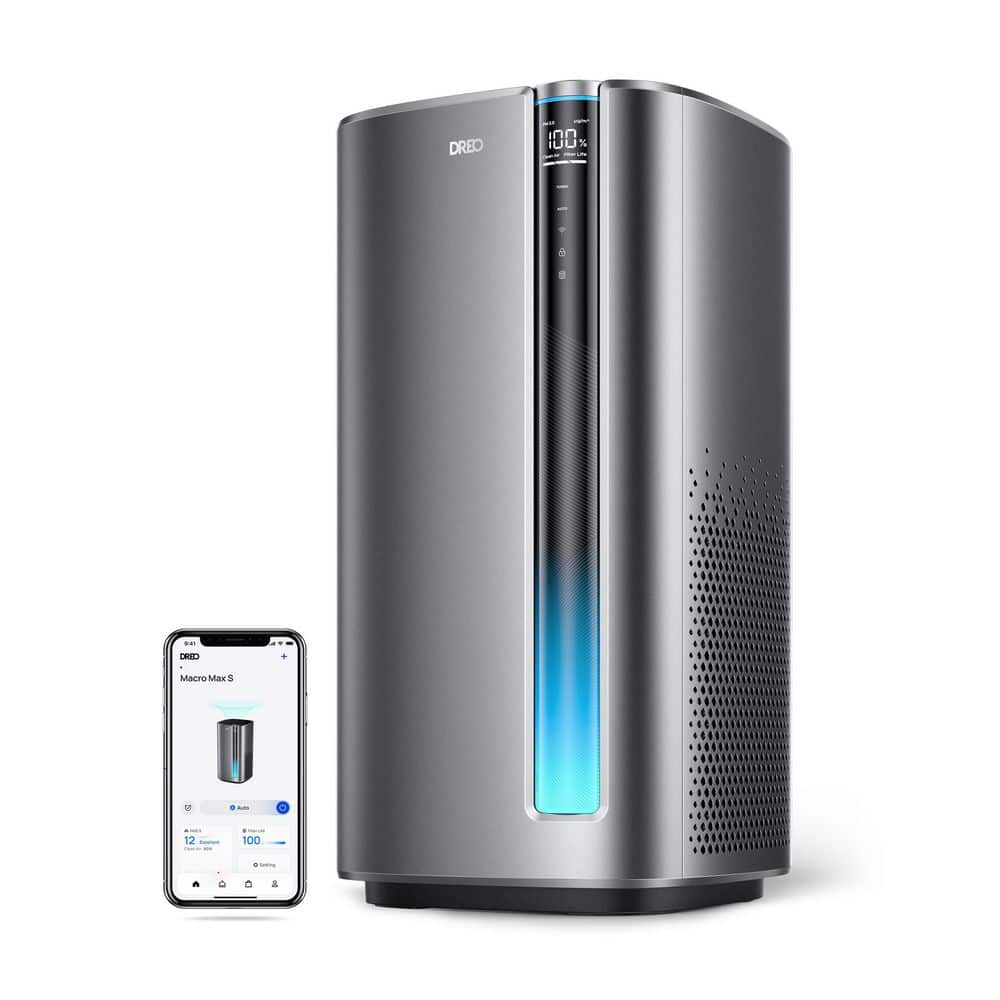 Smart Air Purifier, 3-Stage Filtration, Macro Max-s For Tabletop, 423 Sq. Ft., Auto Mode, Wi-fi Voice Control In Silver