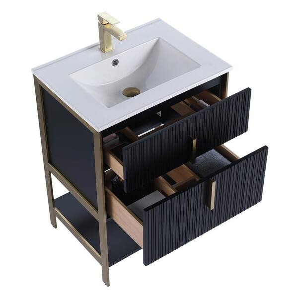 FINE FIXTURES 24 in. W x 18 in. D x 33.5 in. H in Black FINE FIXTURES 24 in. W x 18 in. D x 33.5 in. H in Black