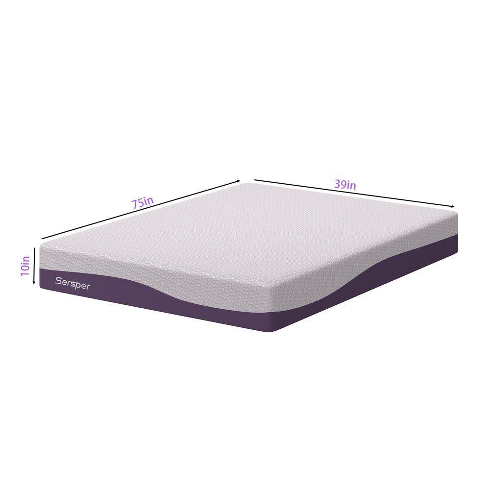 Twin Purple Bamboo Charcoal Gel Memory Foam Mattress