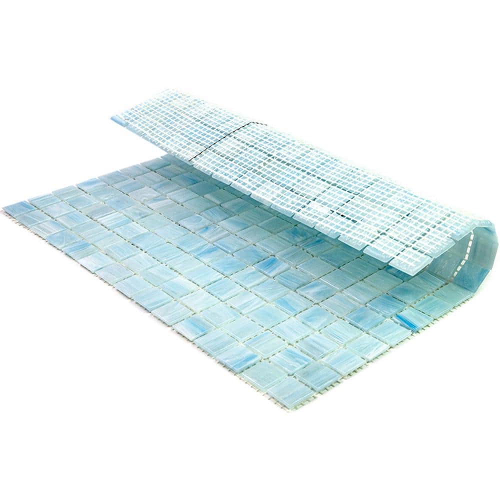 Celestial Columbia Blue 12" Glass Mosaic Tile
