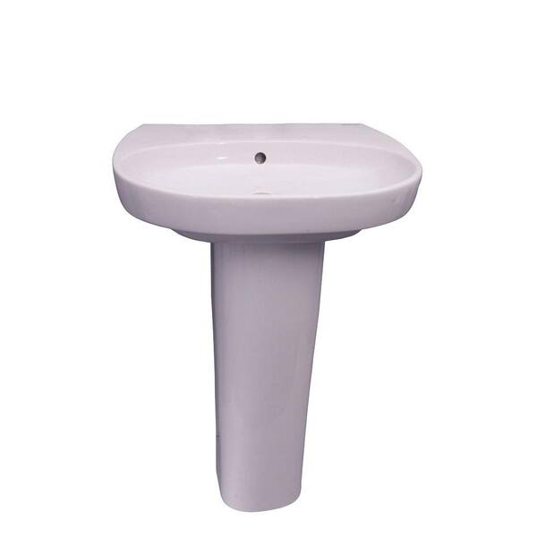 Barclay Products Zen 600 23 in. Pedestal Combo Bathroom Sink for 4 in. Centerset in White