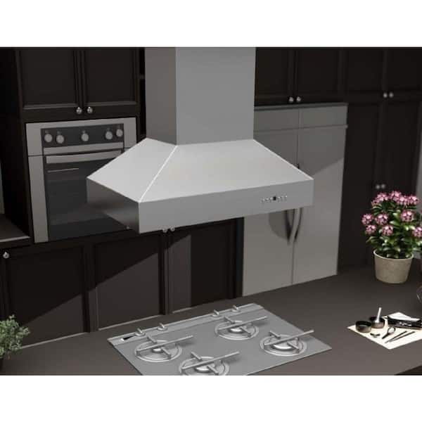 48 in. 700 CFM Ducted Island Mount Range Hood with Dual Remote Blower in Stainless Steel