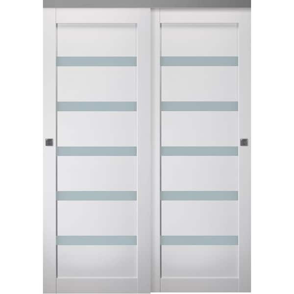 Belldinni Leora 36 in. x 80 in. Bianco Noble Finished Wood Composite Bypass Sliding Door
