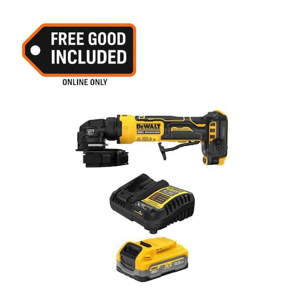 ATOMIC 20V MAX Lithium-Ion Cordless 4 in. Angle Grinder with Paddle Switch with POWERSTACK 3. 5Ah Battery and Charger