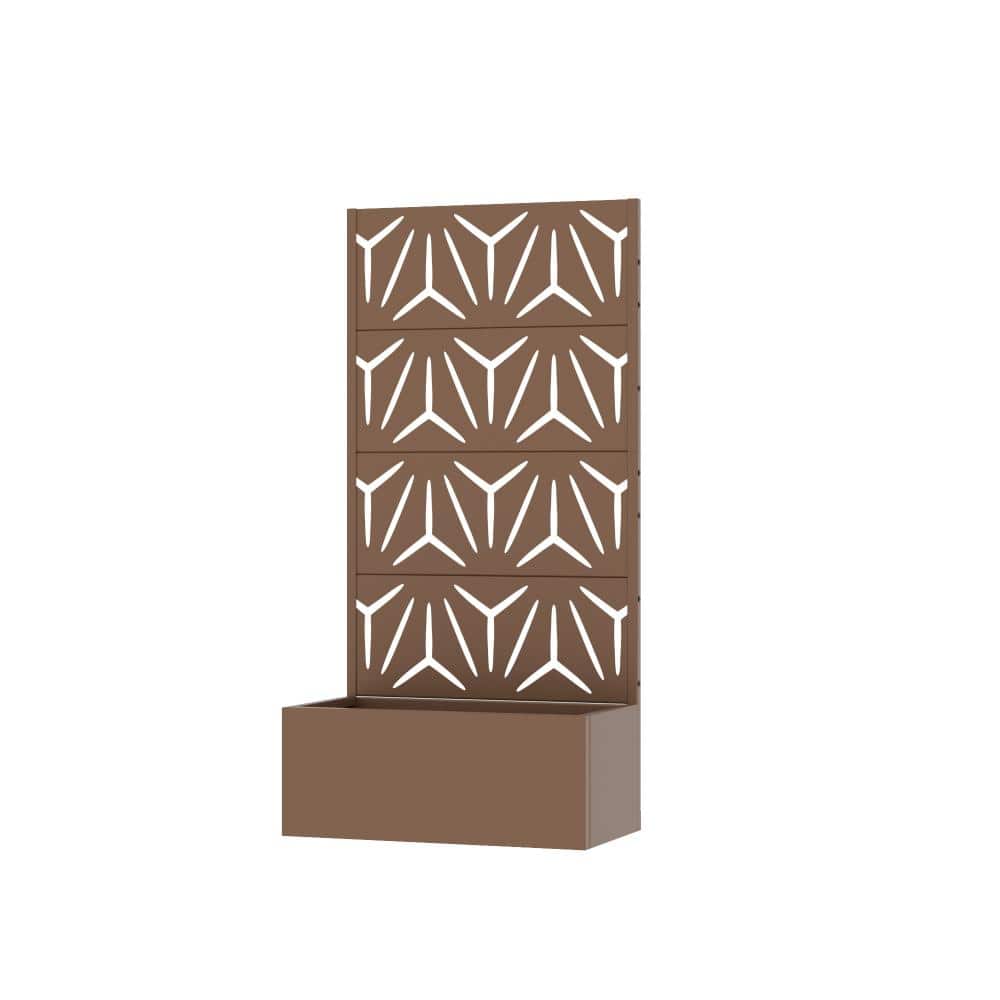 59 in. H x 30 in. W Brown Outdoor Metal Raised Garden Bed Planter Box with Trellis for Patio price history on PriceWatchPro