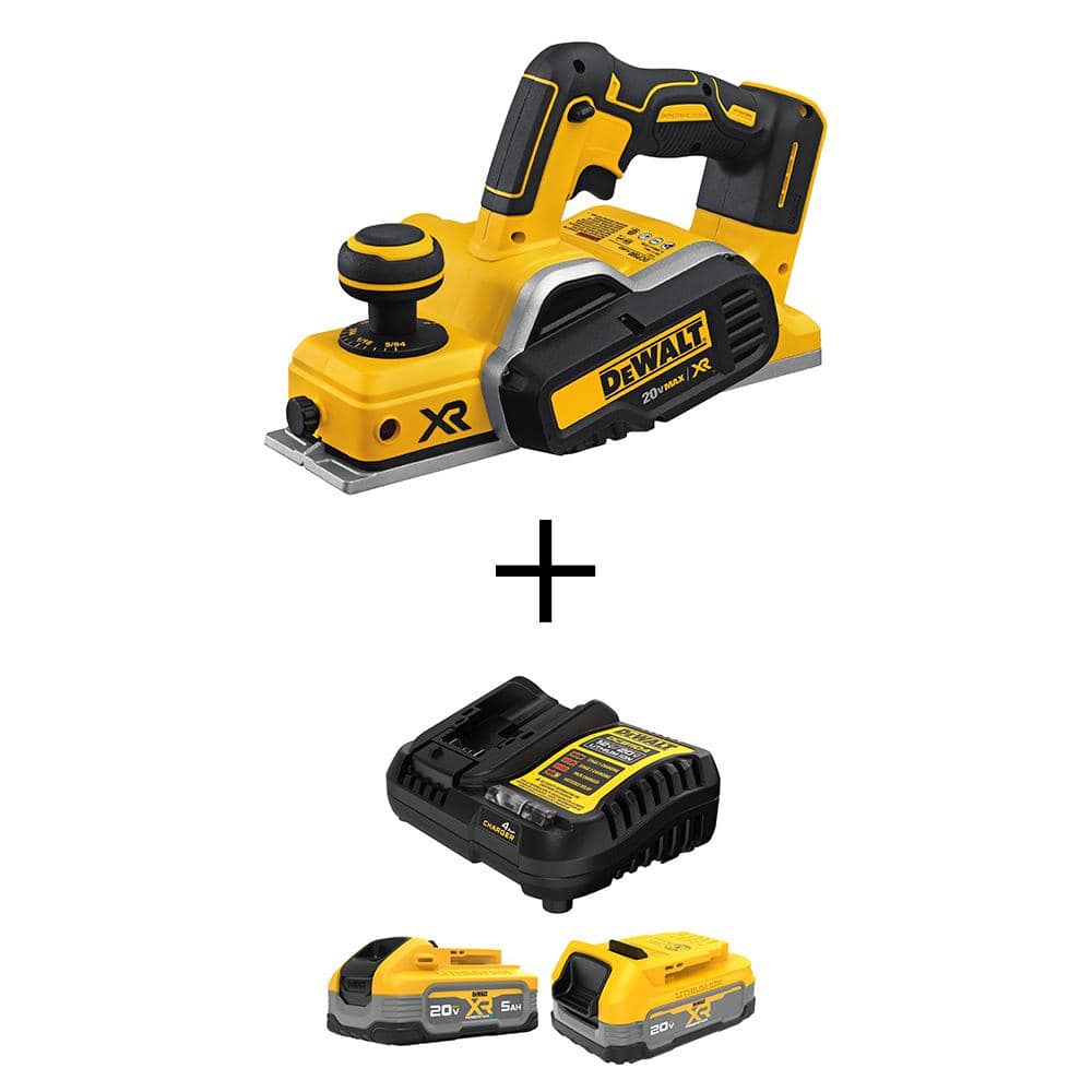 DEWALT 20V MAX XR Lithium-Ion Cordless Brushless 3-1/4 in. Planer with ...