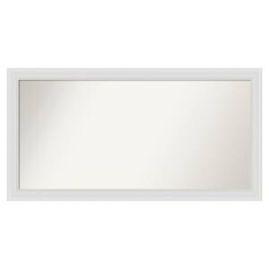Flair Soft White Narrow 48 in. x 25 in. Custom Non-Beveled Satin Recyled Polystyrene Bathroom Vanity Wall Mirror