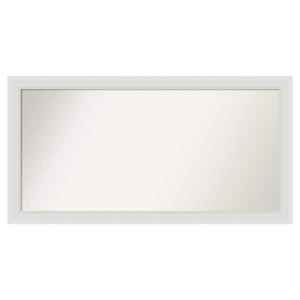 Amanti Art Flair Soft White Narrow 48 in. x 25 in. Custom Non-Beveled Satin Recyled Polystyrene Bathroom Vanity Wall Mirror