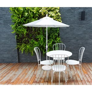 7-1/2 ft. Aluminum Push Tilt Patio Market Umbrella in White Olefin