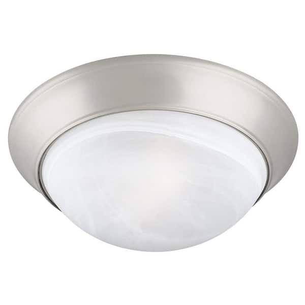 Twist Off 2-Light Satin Nickel Ceiling Light