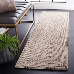 Abstract Ivory/Black 2 ft. x 8 ft. Concentric Geometric Runner Rug