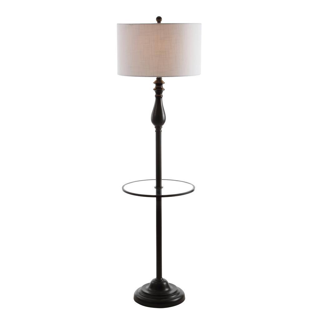 Laine 60" Bronze Metal and Glass LED Floor Lamp